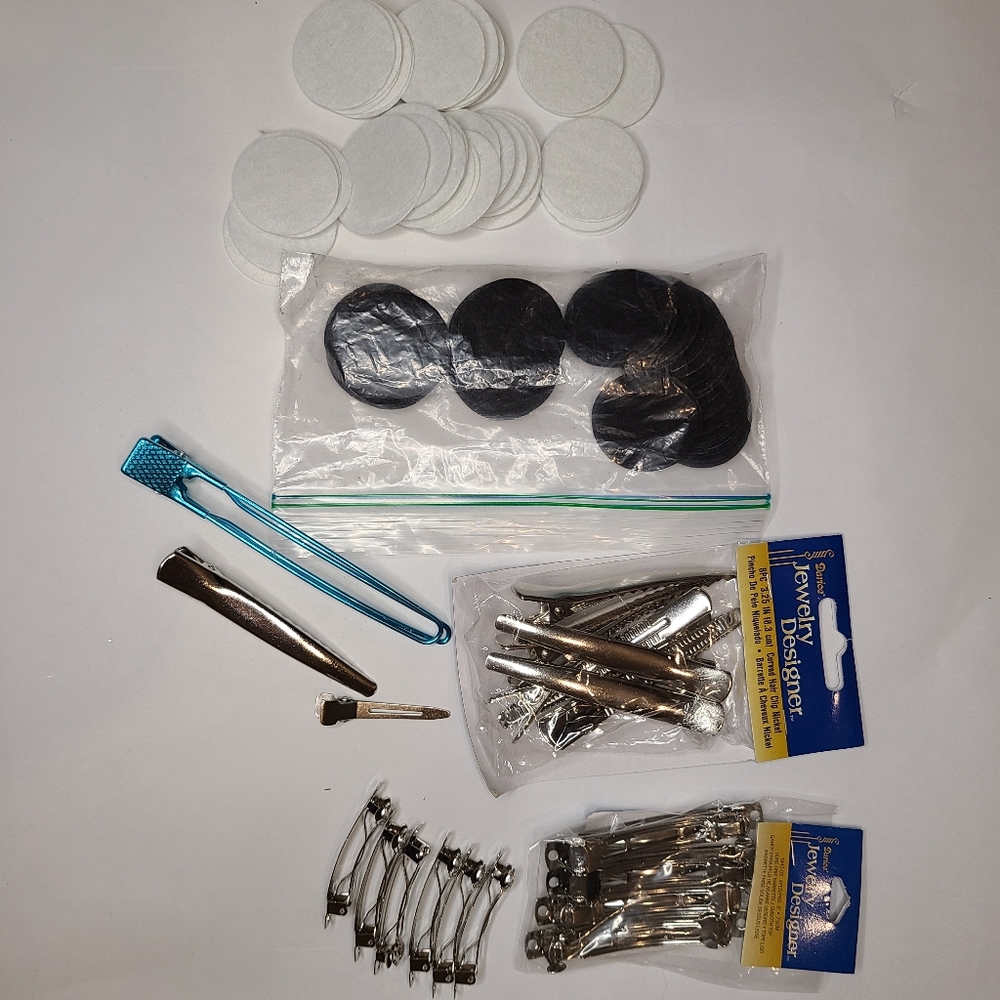 Lot of hair clip, bow supplies, felt